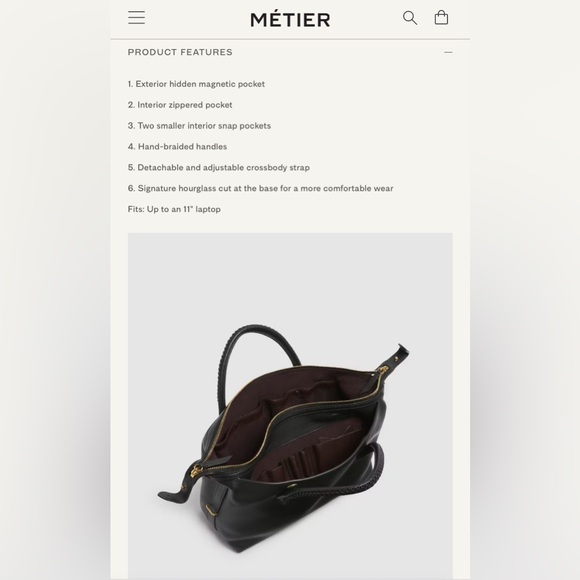 🌸SOLD🌸 Metier Perriand City Small in Black with Gold Hardware - Picture 12 of 12